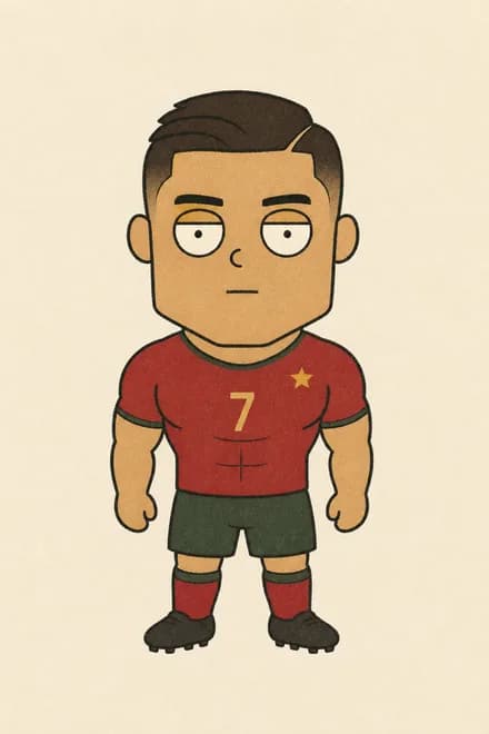 Cristiano Ronaldo, desenhado no estilo do Fut Gibi