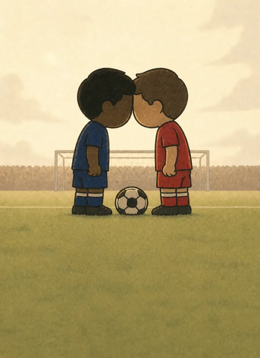 O árbitro expulsou os 22 jogadores em campo, e o recorde durou 70 anos — painel 3 de 6