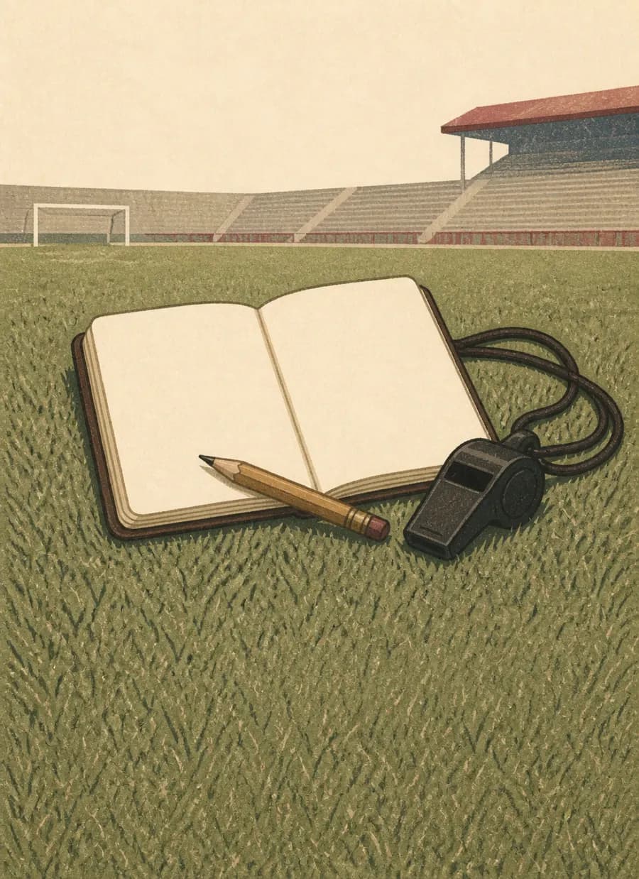 O árbitro expulsou os 22 jogadores em campo, e o recorde durou 70 anos — painel 5 de 6