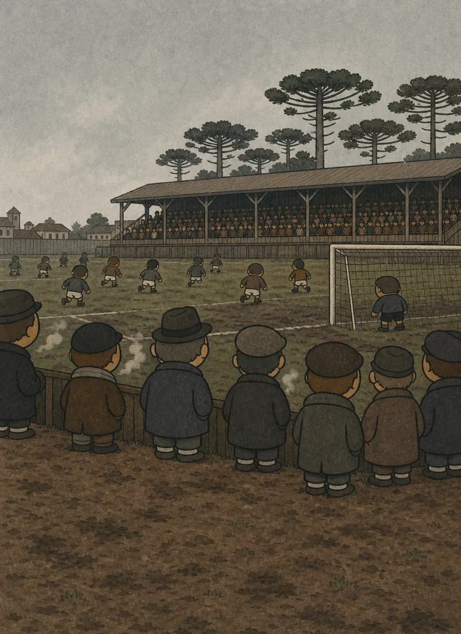 Metade do time estava gripada, o adversário recusou adiar, e o jogo virou apelido — painel 2 de 6