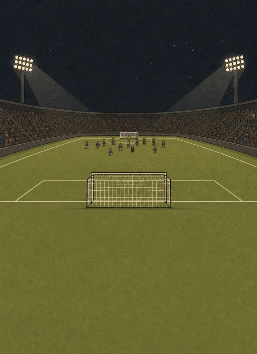 O goleiro tomou café encostado na trave, e o adversário cobrou na volta — painel 2 de 6