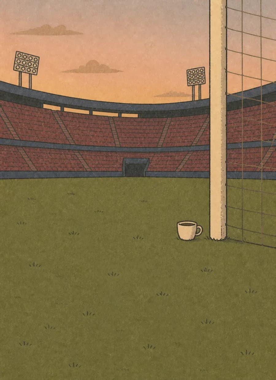 O goleiro tomou café encostado na trave, e o adversário cobrou na volta — painel 6 de 6
