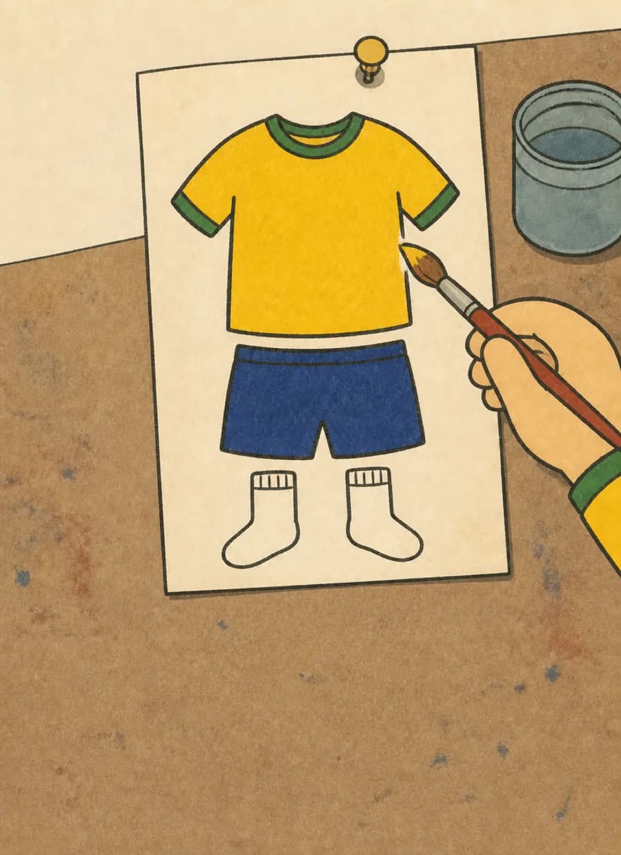 Quem desenhou a camisa amarela do Brasil torcia para o Uruguai — painel 6 de 7