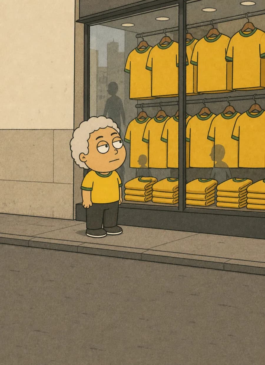 Quem desenhou a camisa amarela do Brasil torcia para o Uruguai — painel 7 de 7