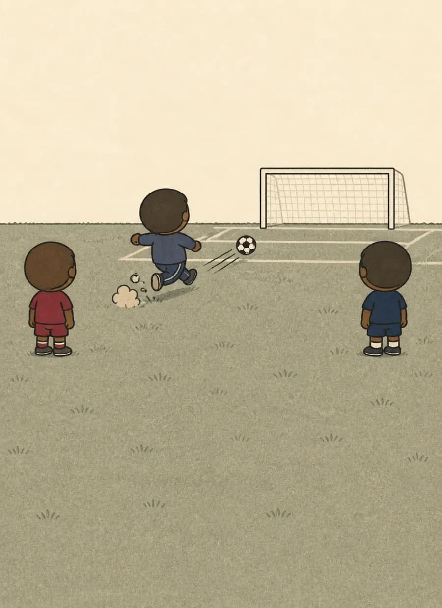 O gol foi feito pelo gandula, e a arbitragem validou — painel 3 de 5
