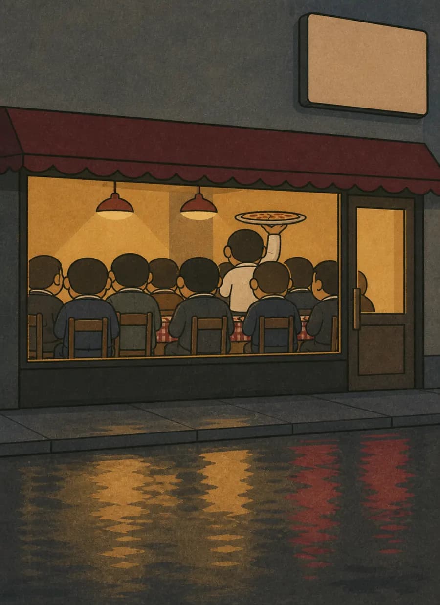 A frase acabou em pizza nasceu numa crise de clube de futebol — painel 3 de 6