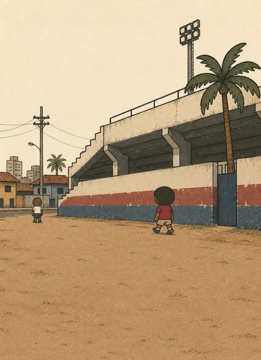 O estádio onde os dois times jogam em hemisférios diferentes — painel 2 de 6